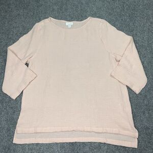 Pure Jill Shirt Womens L Pink Casual Gauzy Pastel